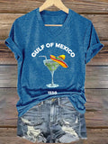 Women's Gulf of Mexico Print V-Neck T-Shirt