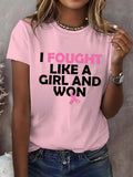 Women's Breast Cancer Survivor Printed T-Shirt