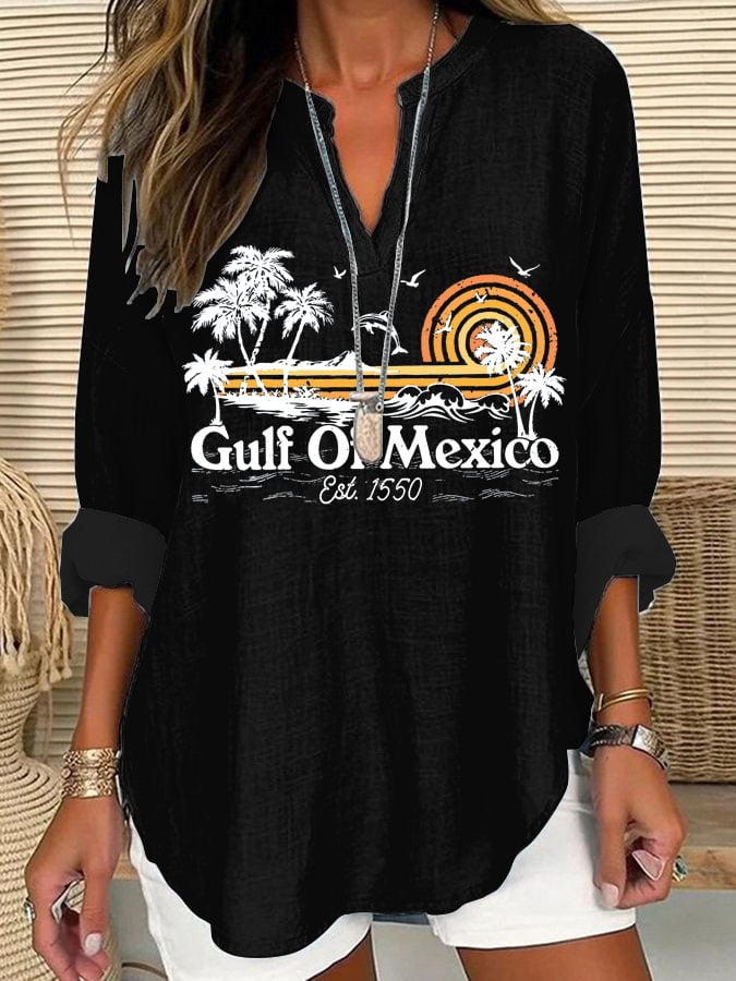 Women's Gulf Of Mexico Casual Printed Shirt