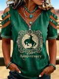 Women's Western Cowboy 250th Anniversary Rodeo Printed T-shirt