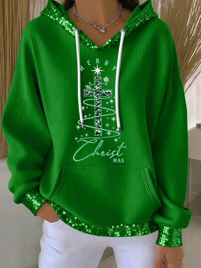 Women's Christmas Cross Print Casual Sweatshirt