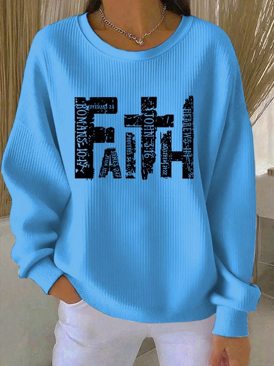 Women's Faith Art Print Crew Neck Sweatshirt