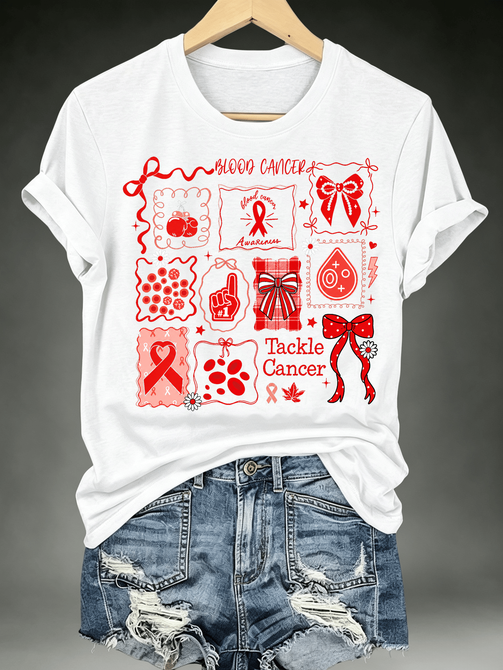 Women's Tackle Cancer Print T-Shirt