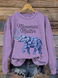 Women's Retro Purple Memories Matter Graphic Print Sweatshirt