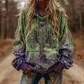 Women's Viking Tree Of Life Gradient Print Casual Hoodie