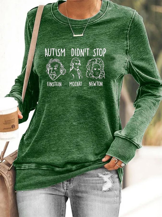 Women's Autism Printed Long Sleeve Sweatshirt