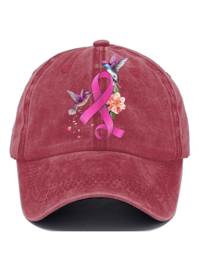 Pink Ribbon Breast Cancer Awareness Faith Hope Love Hat