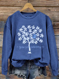 Women's Grow Your Awareness Tree of Life Autism Print Sweatshirt