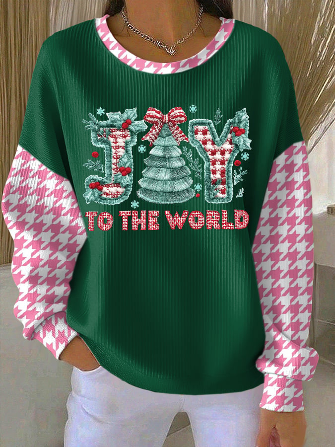 Women's Casual Print Long Sleeve Knit Top