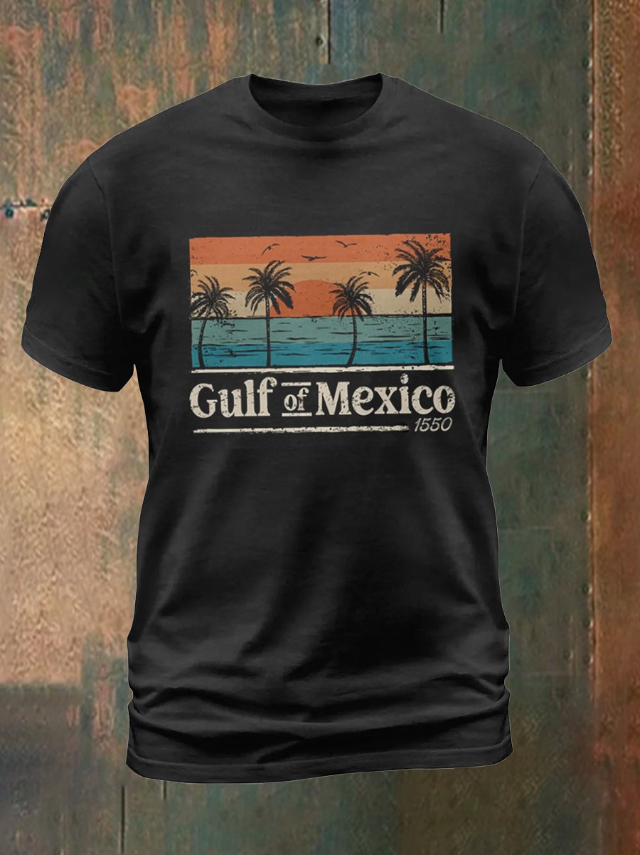 Men's 100% Cotton Gulf Coast Crew Neck Short Sleeve T-Shirt
