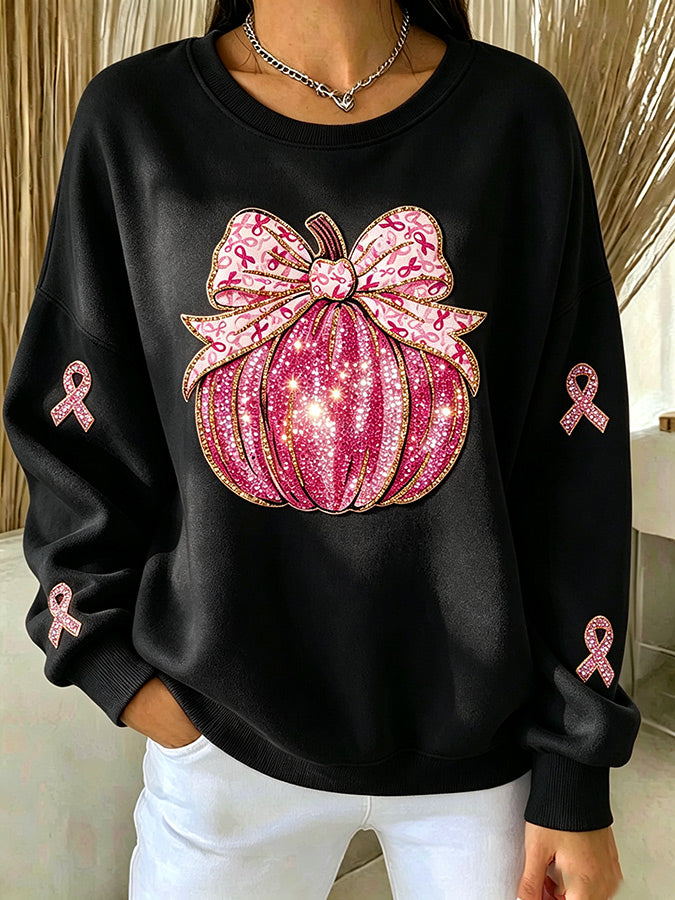 Ladies' Casual Plant Flower Printed Round Neck Sports Shirt