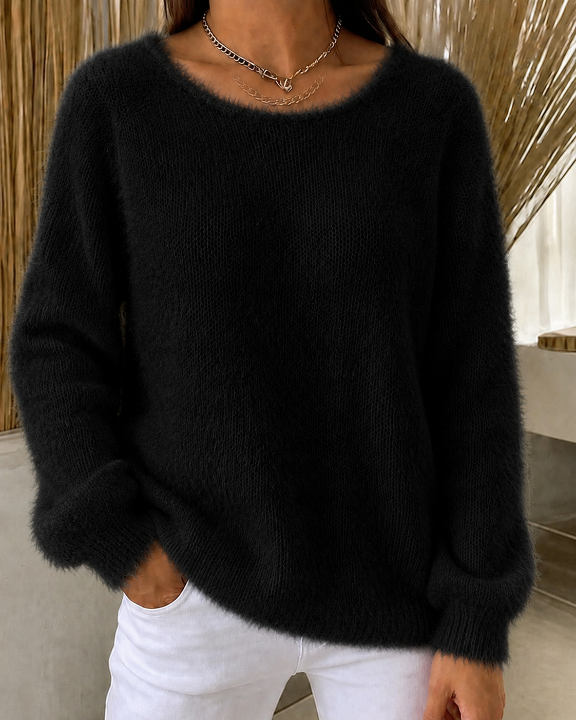 Women'S Solid Color Multi-Color Solid Color Long Sleeved Thin Sweater Top