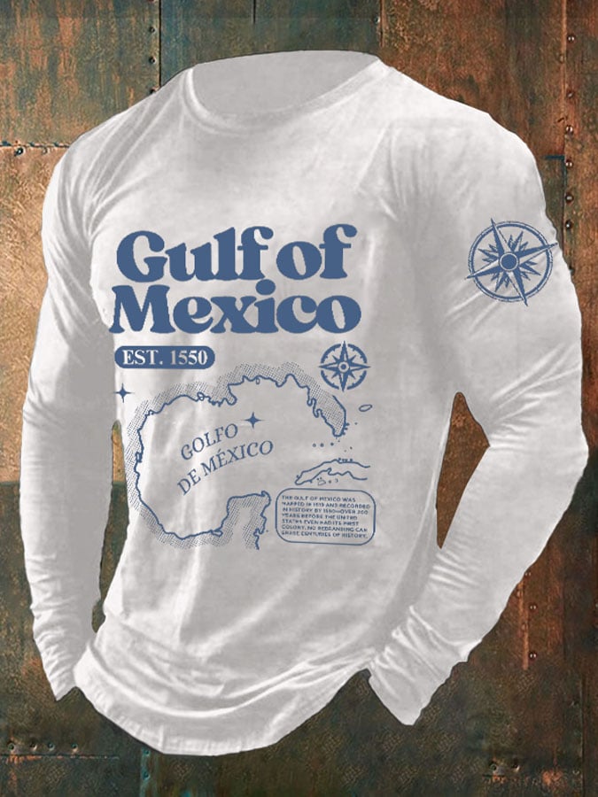Men's Gulf Of Mexico Print Long Sleeve Top