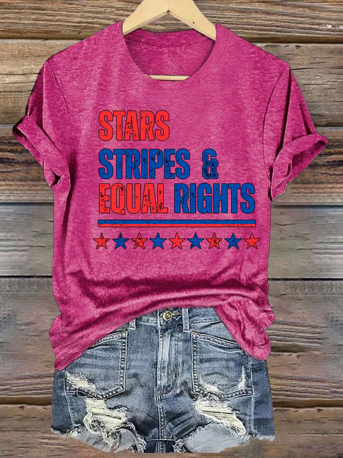 Women's  The Stars and Stripes Print T-Shirt