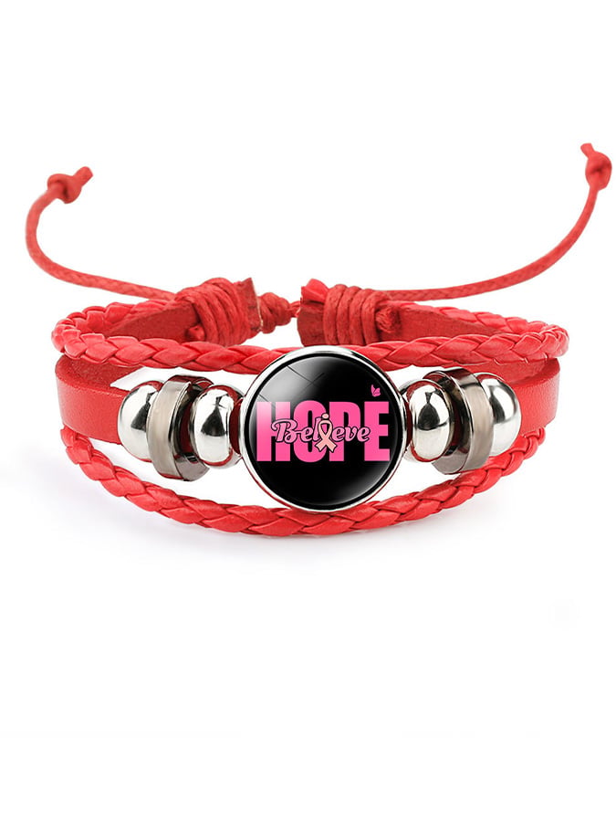 Weaving Pink Ribbon Bracelet (scalable)