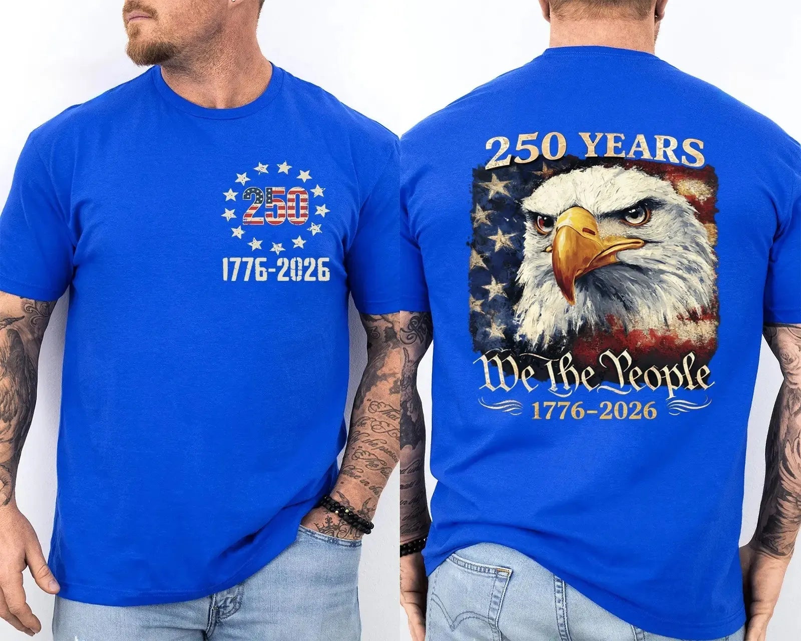 250 Years America Patriotic USA Flag 250th Anniversary 100% Cotton T-Shirt