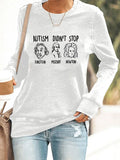 Women's Autism Printed Long Sleeve Sweatshirt