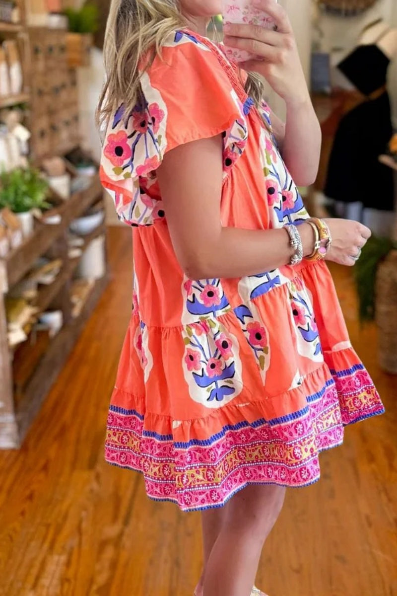 Ruched Lace Accent Midi Dress