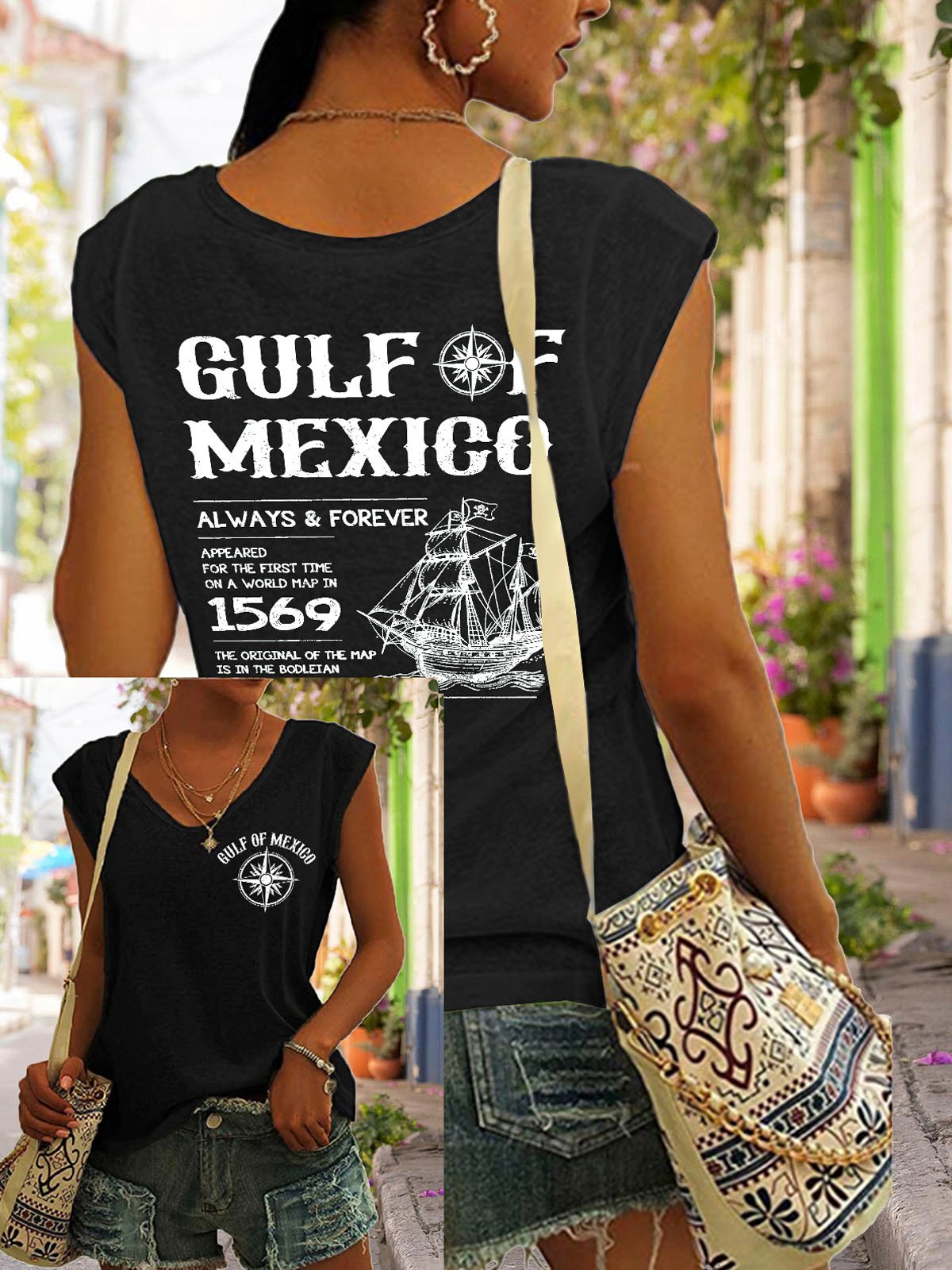 Women's Gulf Of Mexico Print Tank Top
