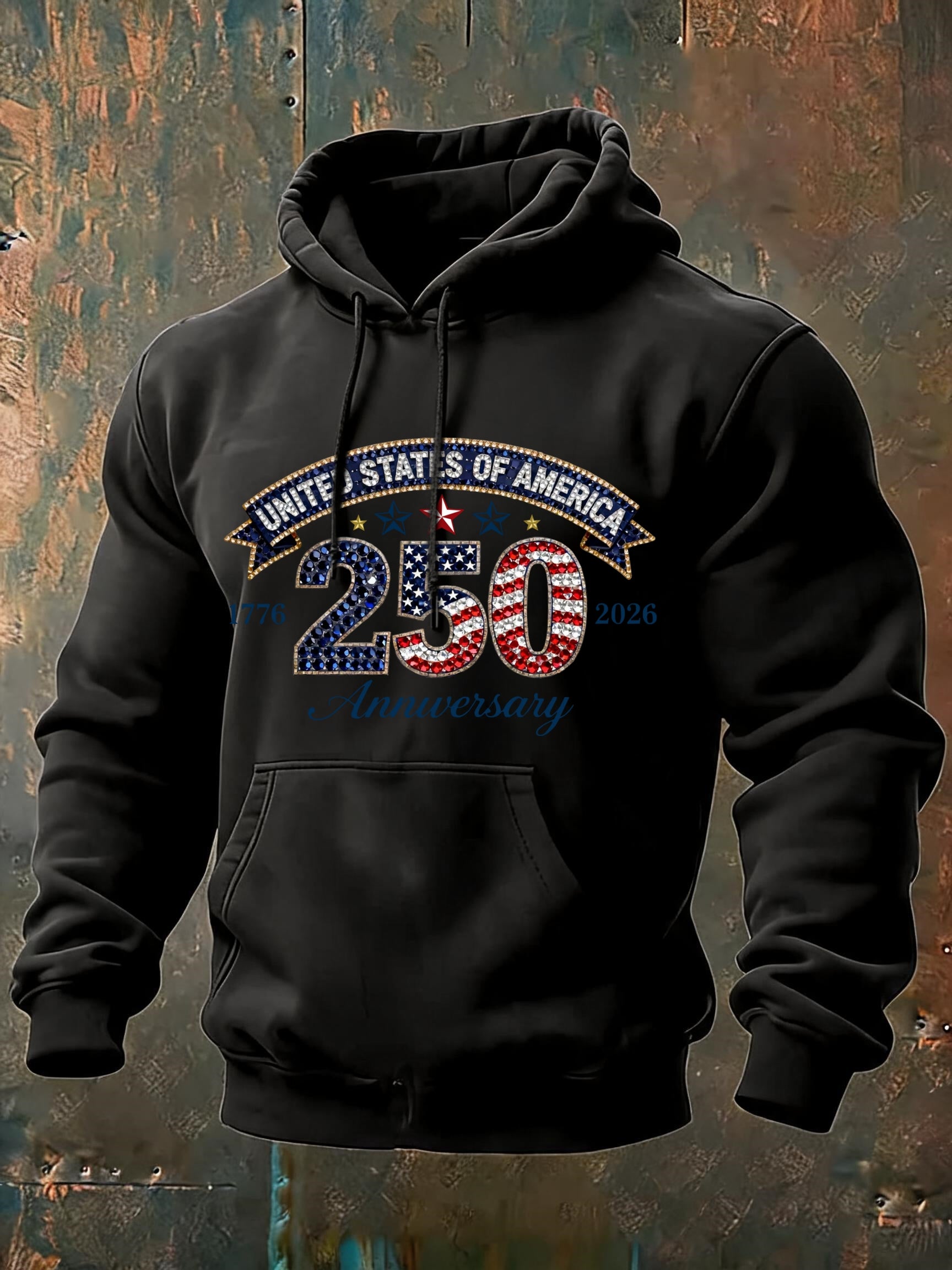 Independence Day Printed Cotton Hoodie