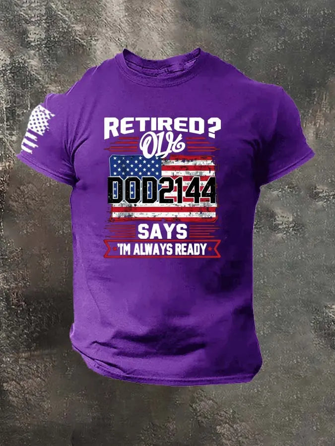 Retired Oil DOD2144 Says I'm  Always Read   Pattern 100% Cotton T-Shirt