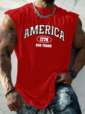 America 1776 250 Years Pattern Round Neck 100% Cotton Tank Top