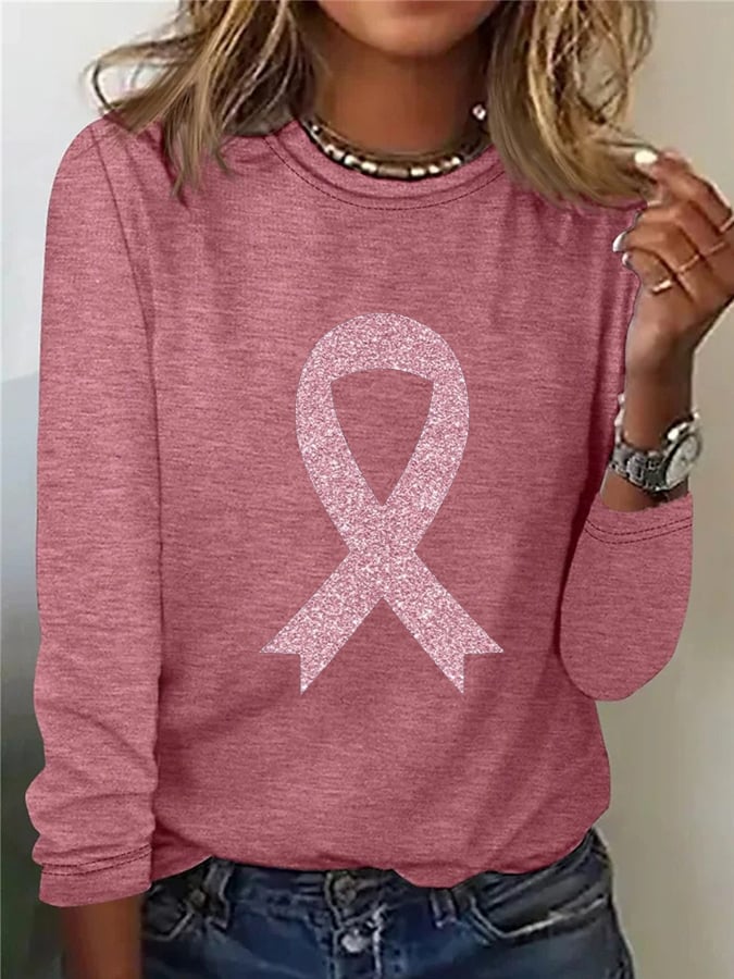 Women's Breast Cancer Awareness Crew Neck T-Shirt