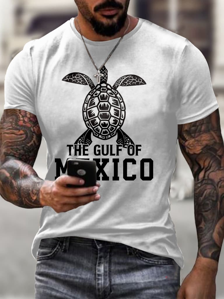 Men'S Retro Gulf Of Mexico Stay Salty And Resist Printed Casual Crew Neck T-Shirt