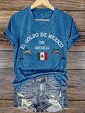 Women's Retro Gulf Of Mexico Print T-Shirt