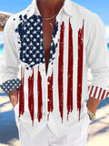 Men's Retro Flag Print Casual Shirt