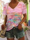Women's Breast Cancer Awareness Print Casual T-Shirt
