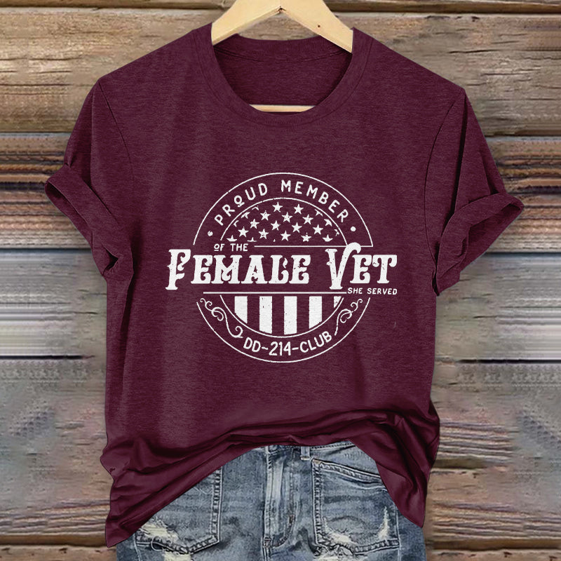 Women's Proud Female Veteran Casual T-Shirt