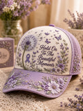 Purple Floral Print Casual Hat