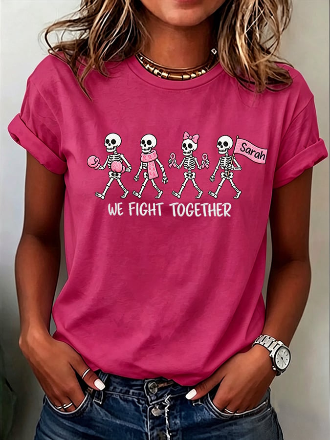 Women's Casual Breast Cancer Awareness Print Top