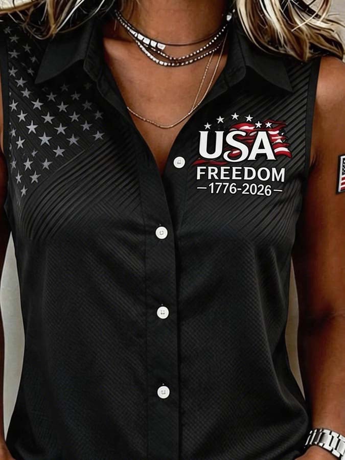 Women'S Casual Independence Day Printed Top