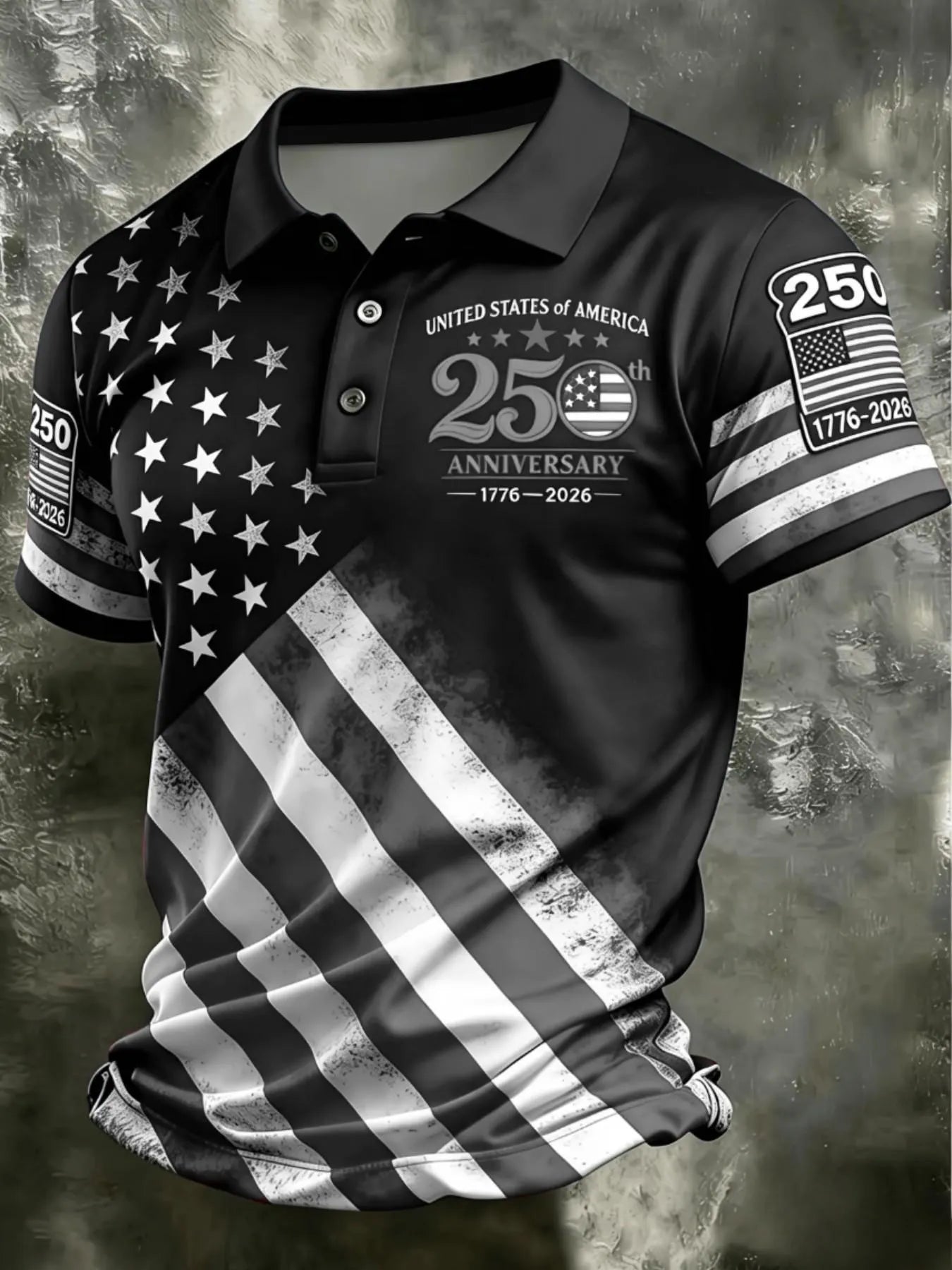Men's 250th Anniversary American Flag Polo Shirt