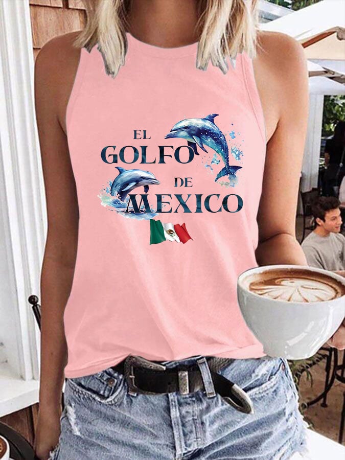 Women's "The Gulf of Mexico" Dolphin Print Tank Top