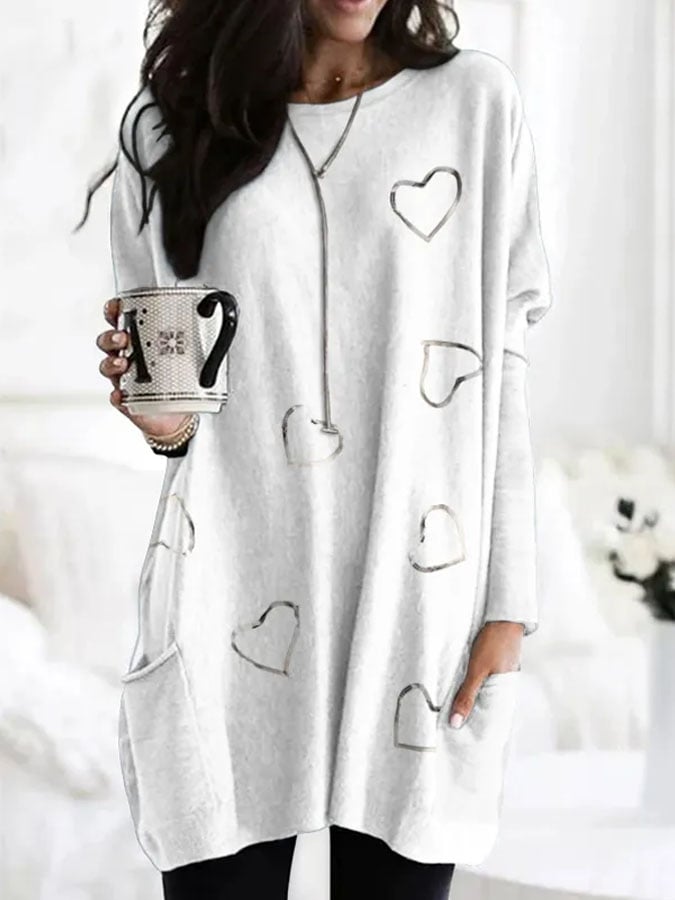 Women's Breast Cancer Print Pocket Top