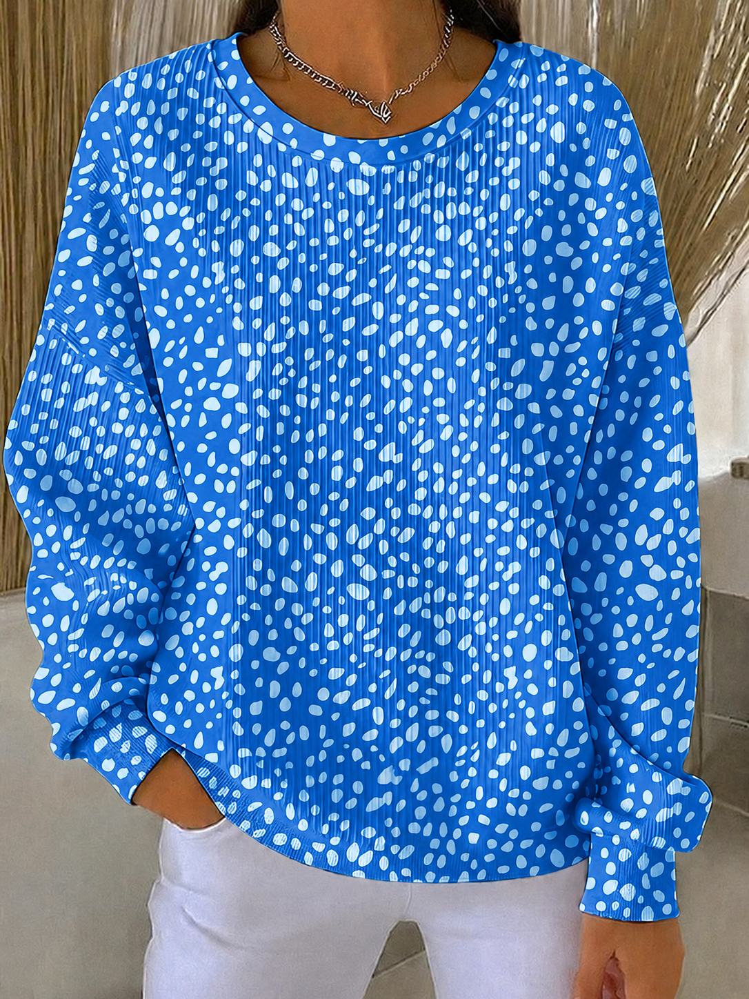 Women'S Breast Cancer Promotional Print Casual Waffle Sweatshirt