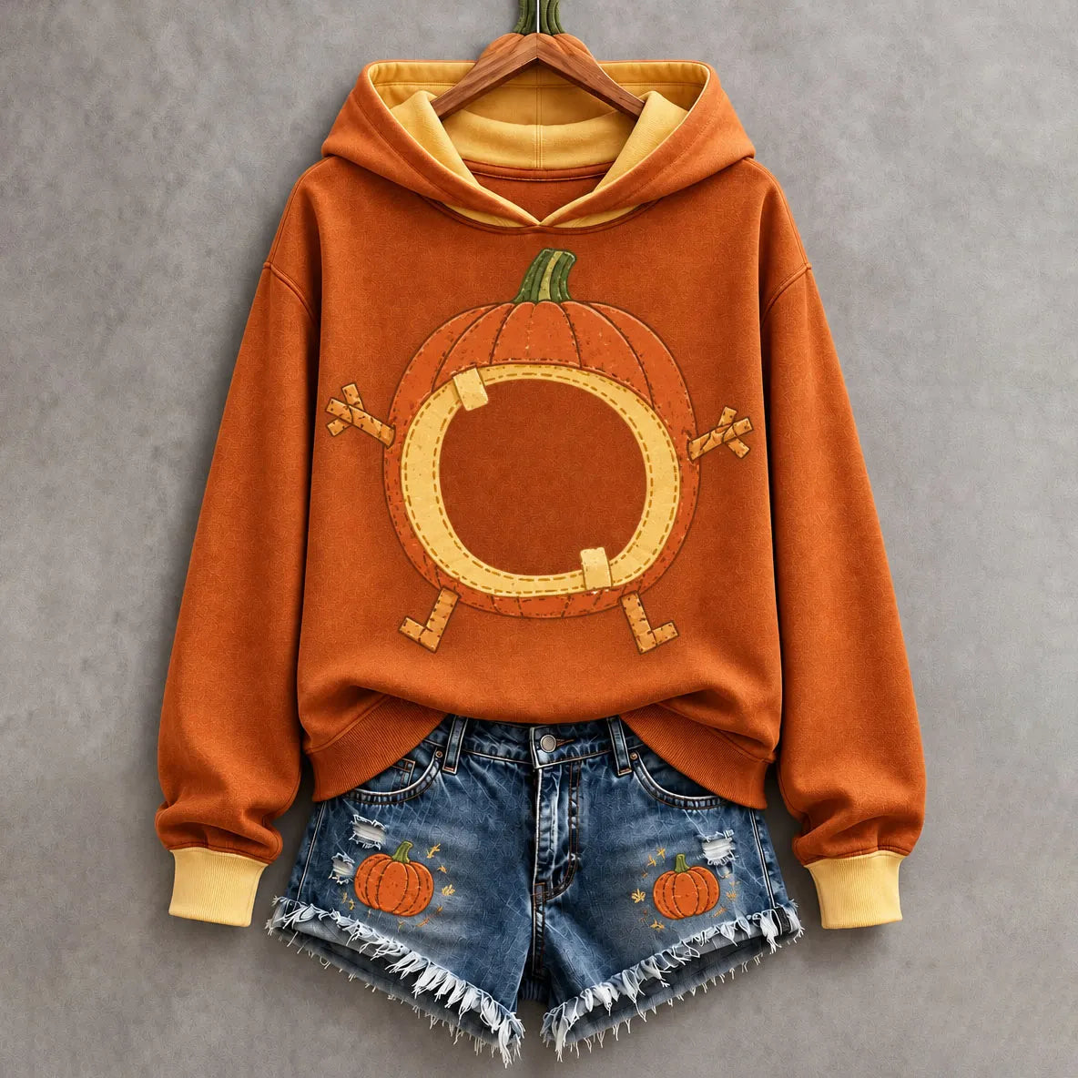 Women's Halloween Fun Pumpkin Print Hoodie