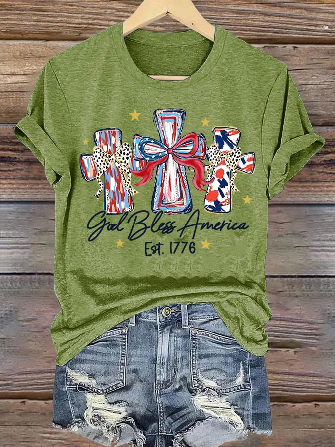 Women's  God Bless America Print T-Shirt