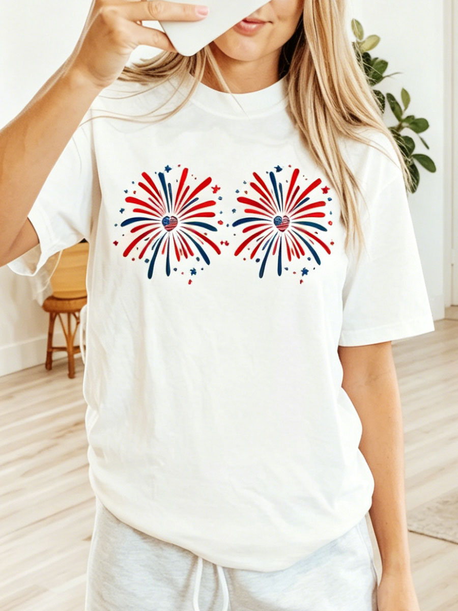 American Independence Day Funny Couple T-Shirt