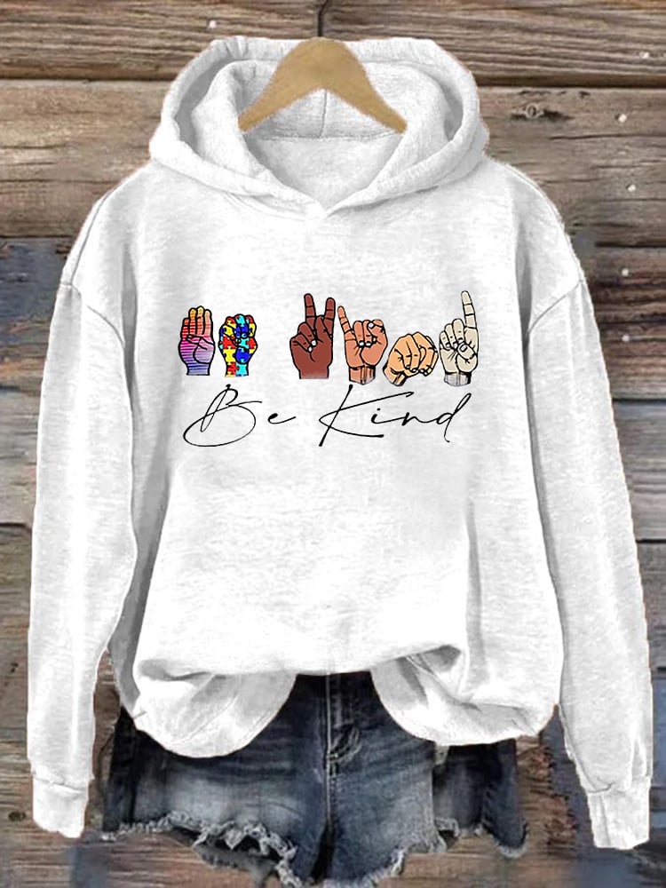 Women's Rainbow Be Kind Autism Hoodie