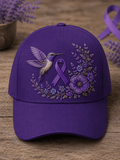 Purple Floral Print Casual Hat