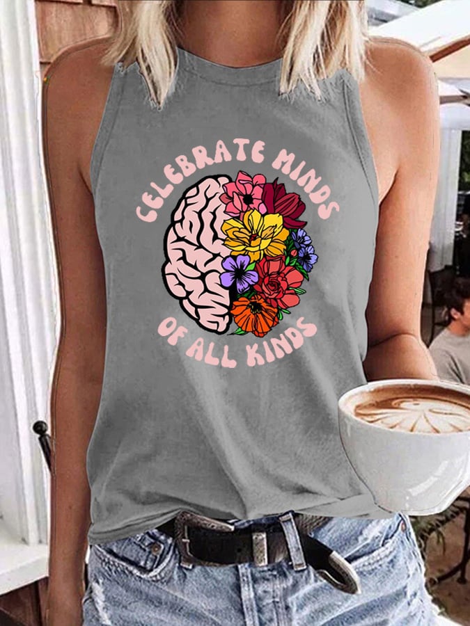 Women's Neurodiversity Is Beautiful Autism Awareness Print Sleeveless T-Shirt