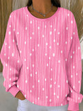 Women'S Breast Cancer Promotional Print Casual Waffle Sweatshirt