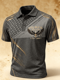 Men's USA  Short-Sleeve Printed Polo Shirt