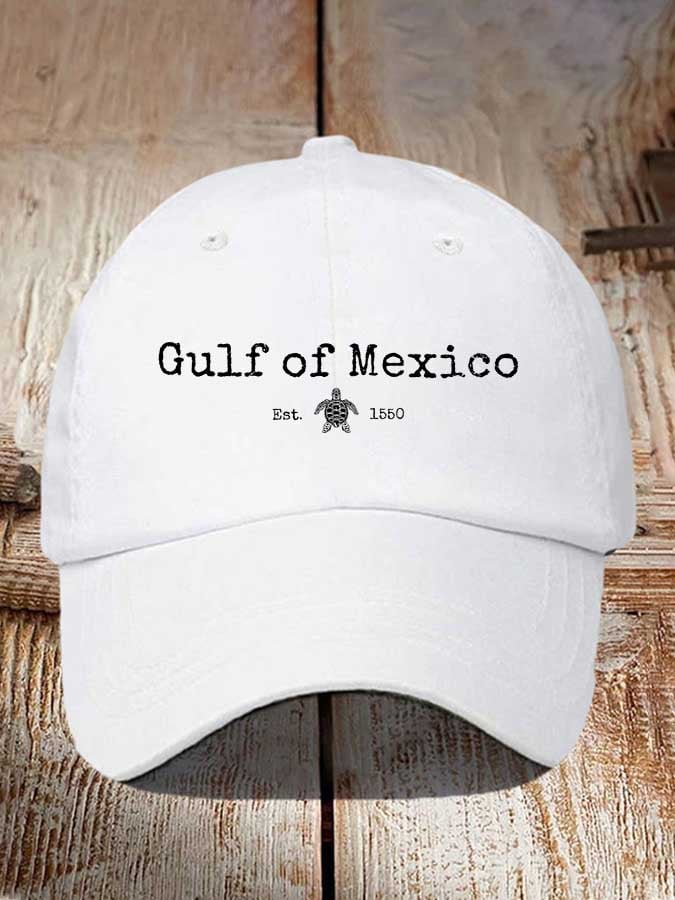 Vintage Gulf Of Mexico Print Baseball Cap