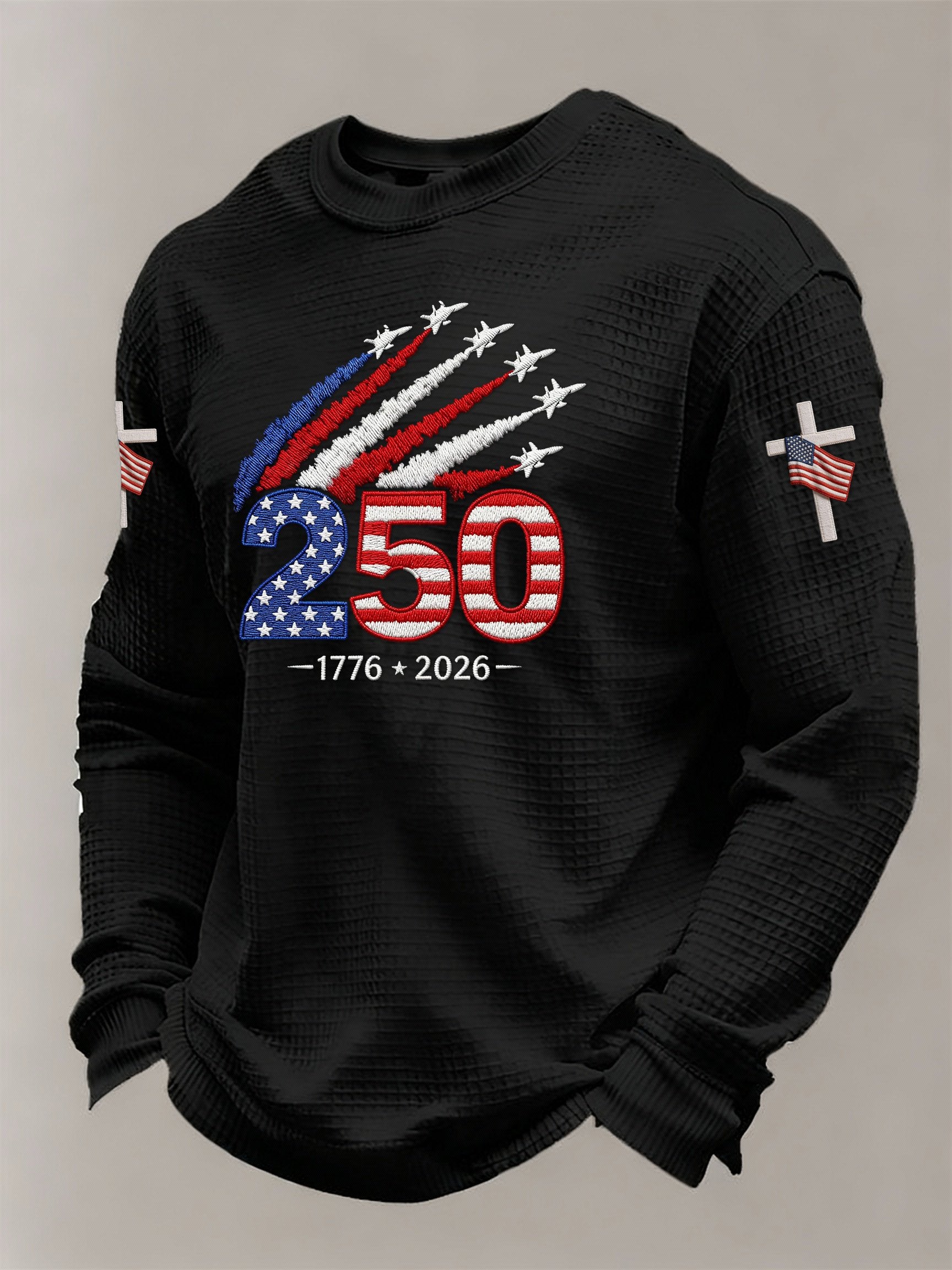 Men’s USA 250th Anniversary Print Short Sleeve Waffle Knit T-Shirt