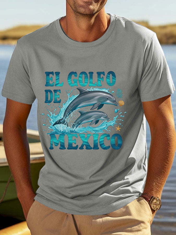 Men's "The Gulf of Mexico" Dolphin Print T-Shirt